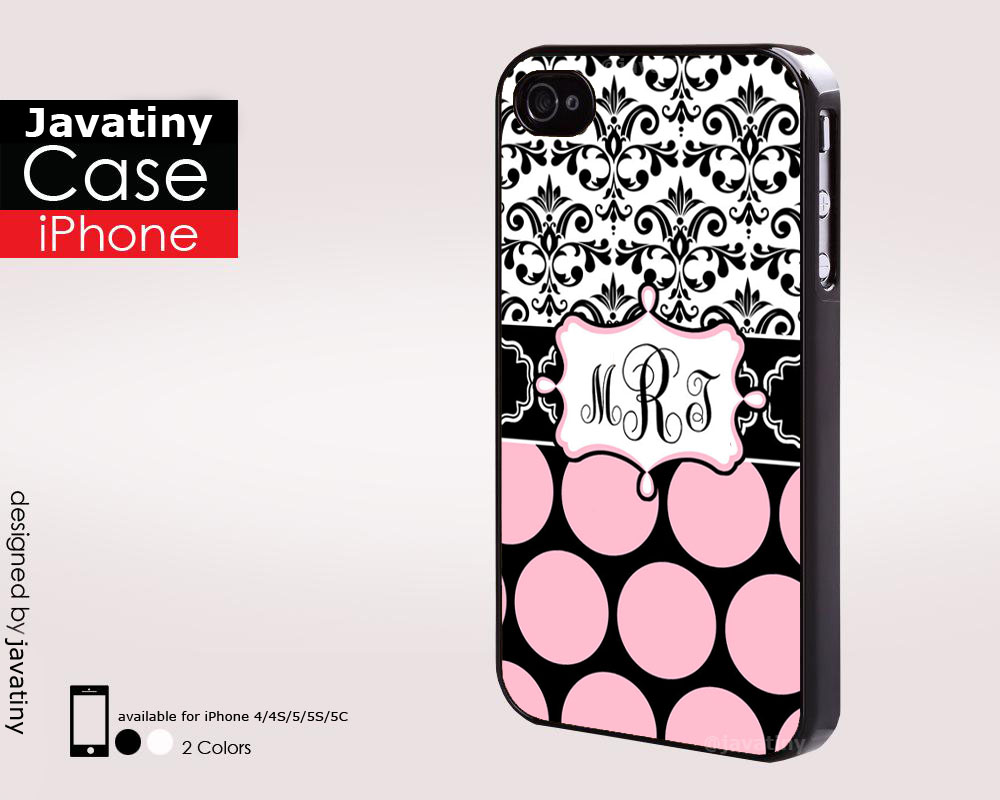 Damask And Polka Dot Apple Iphone 4 Iphone 4s Iphone 5 Iphone 5s Iphone 5c Case